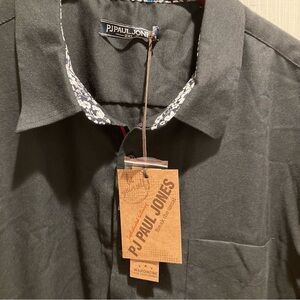 PJ PAUL JONES Black Collared Shirt Sleeve
Shirt 2XL